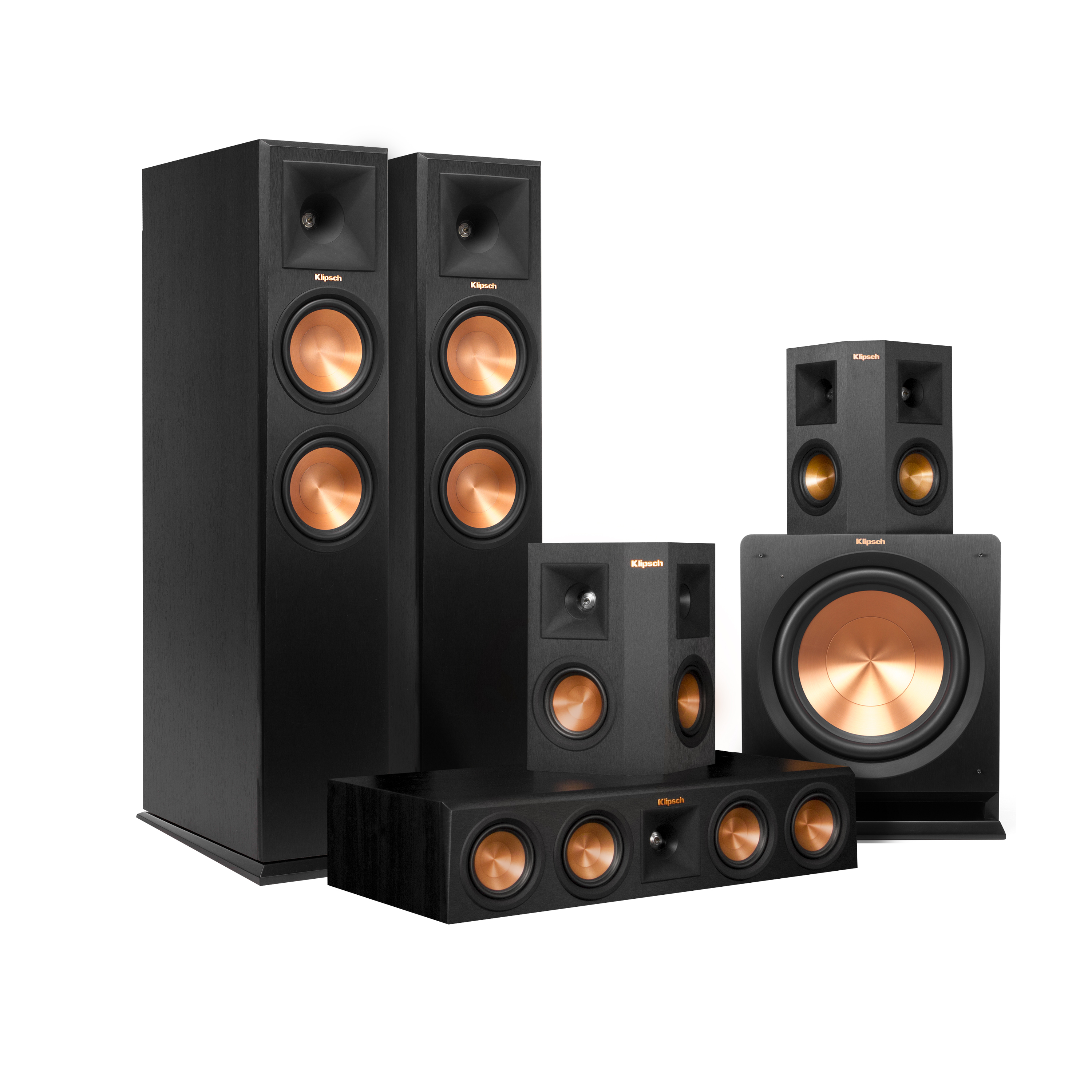 Klipsch 5.1 RP-250 Reference Premiere Speaker Package with R-110SW Subwoofer and a FREE Wireless Kit Ebony